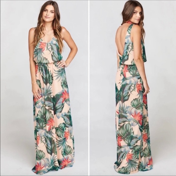 Show Me Your MuMu Dresses & Skirts - Show Me Your MuMu Kendall Kauai Kisses Pink Floral Maxi Chiffon Dress XXS